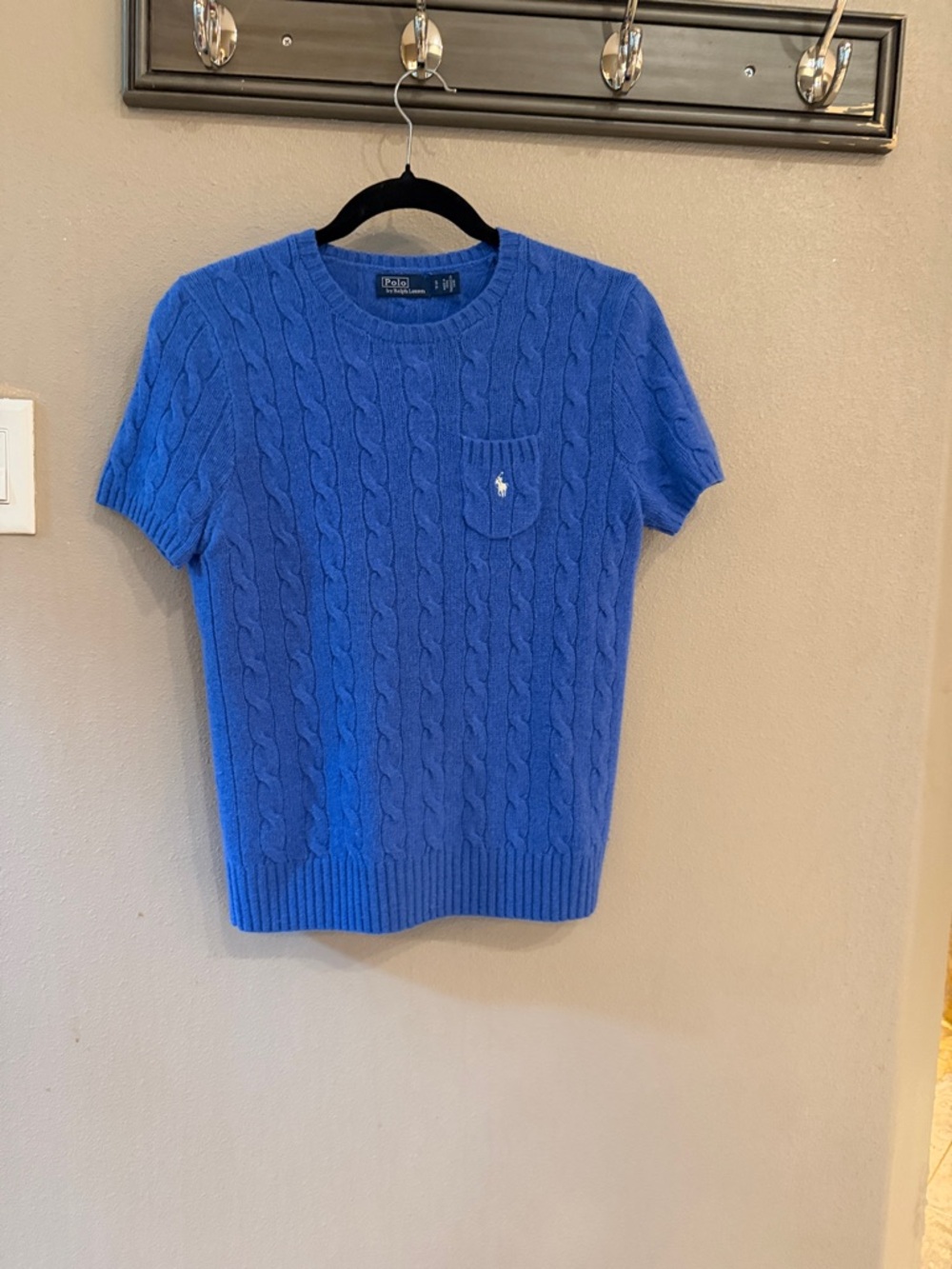 Polo by Ralph Lauren Cable-Knit Crewneck Sweater in Blue